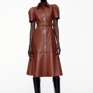 Faux Leather Dress- Zara XS